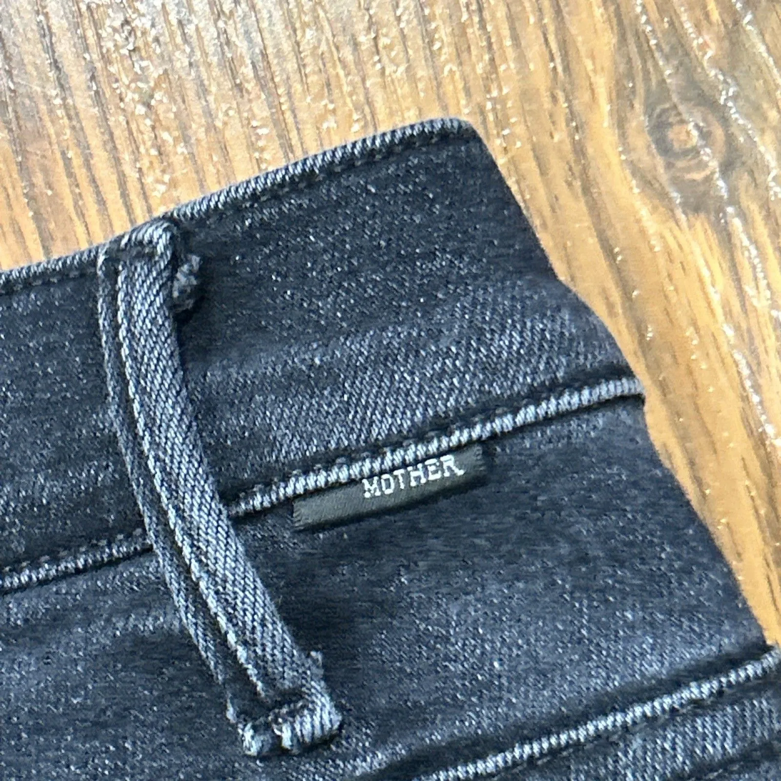 Mother The Hustler Ankle Fray Jeans Womens 23 Black Encounters At Night - Image 10