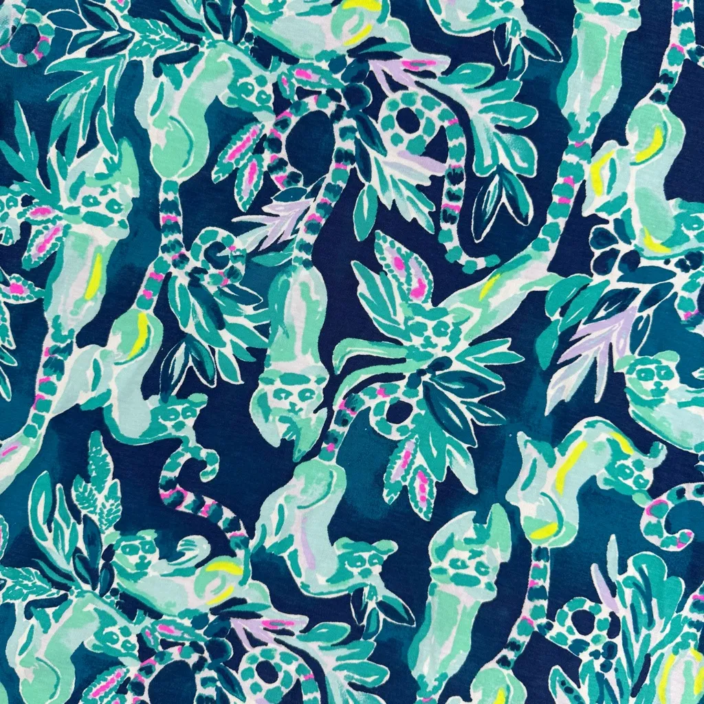 Lilly Pulitzer Tidal Wave In The Details Preston Top Shirt Blouse Lemur Jungle - Image 3