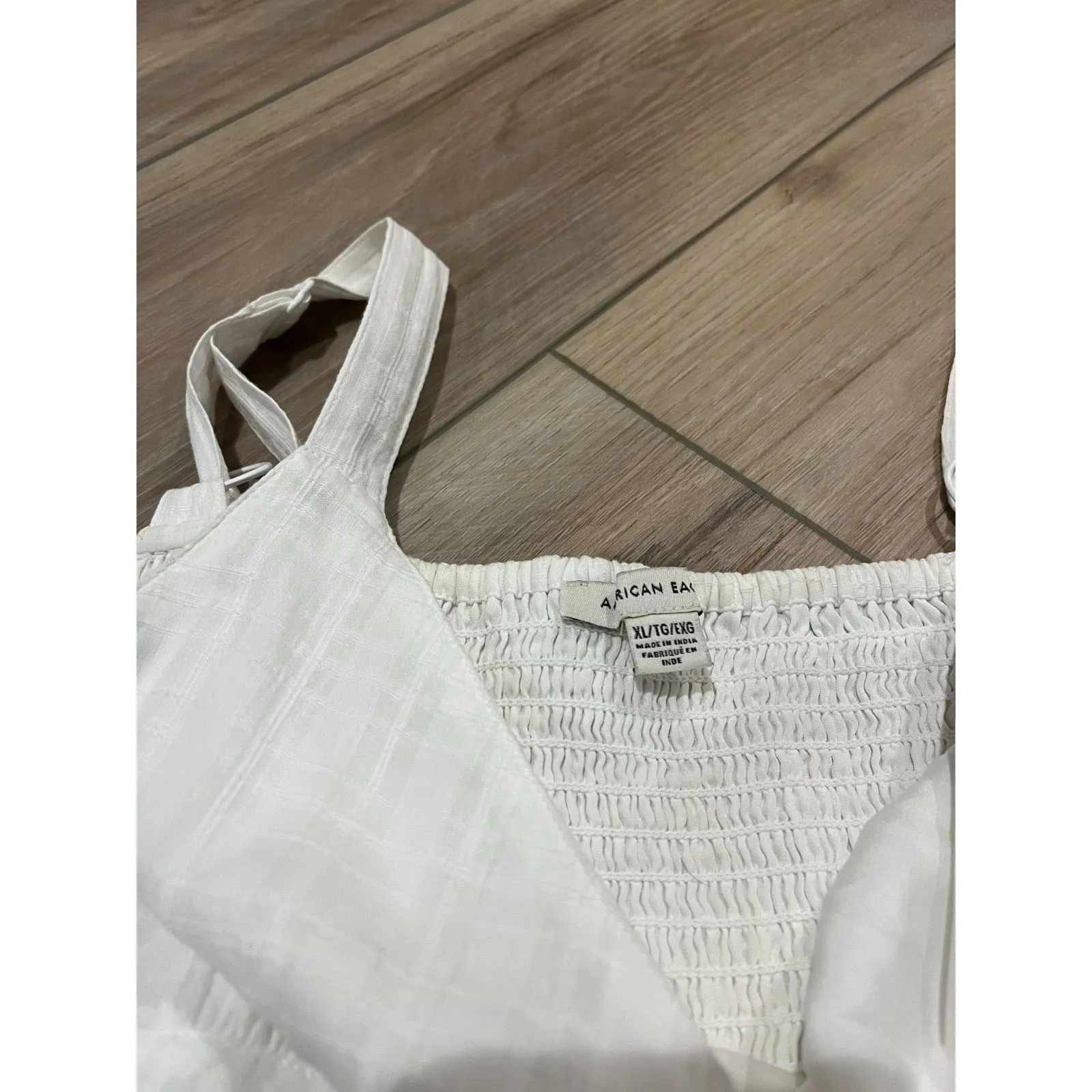 American Eagle White Flowy Romper Summer Beach XL - Image 4