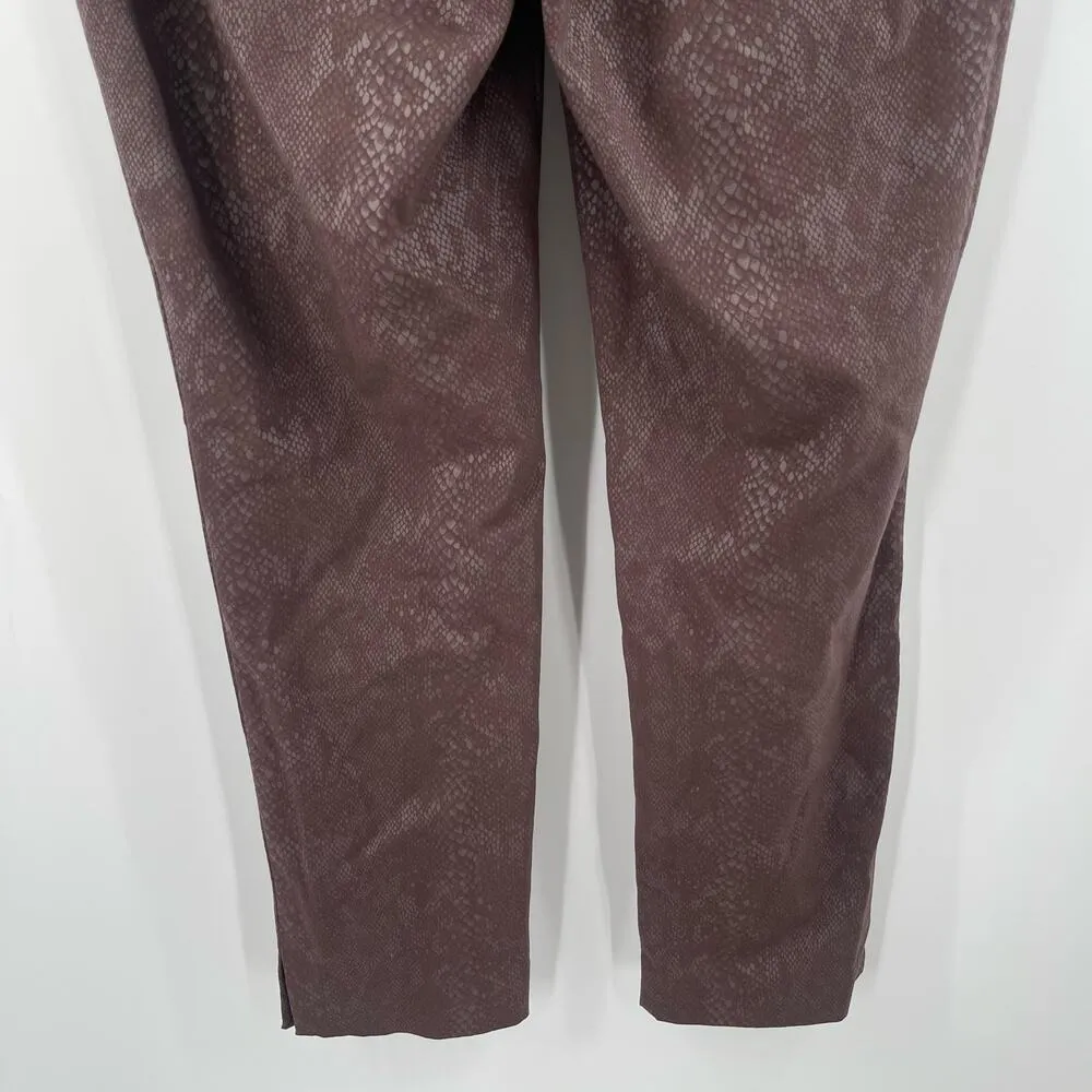 CHICO'S Pants Pull On US Size 8R So Slimming Ankle Reptile Brown Sheen Stretch - Image 11