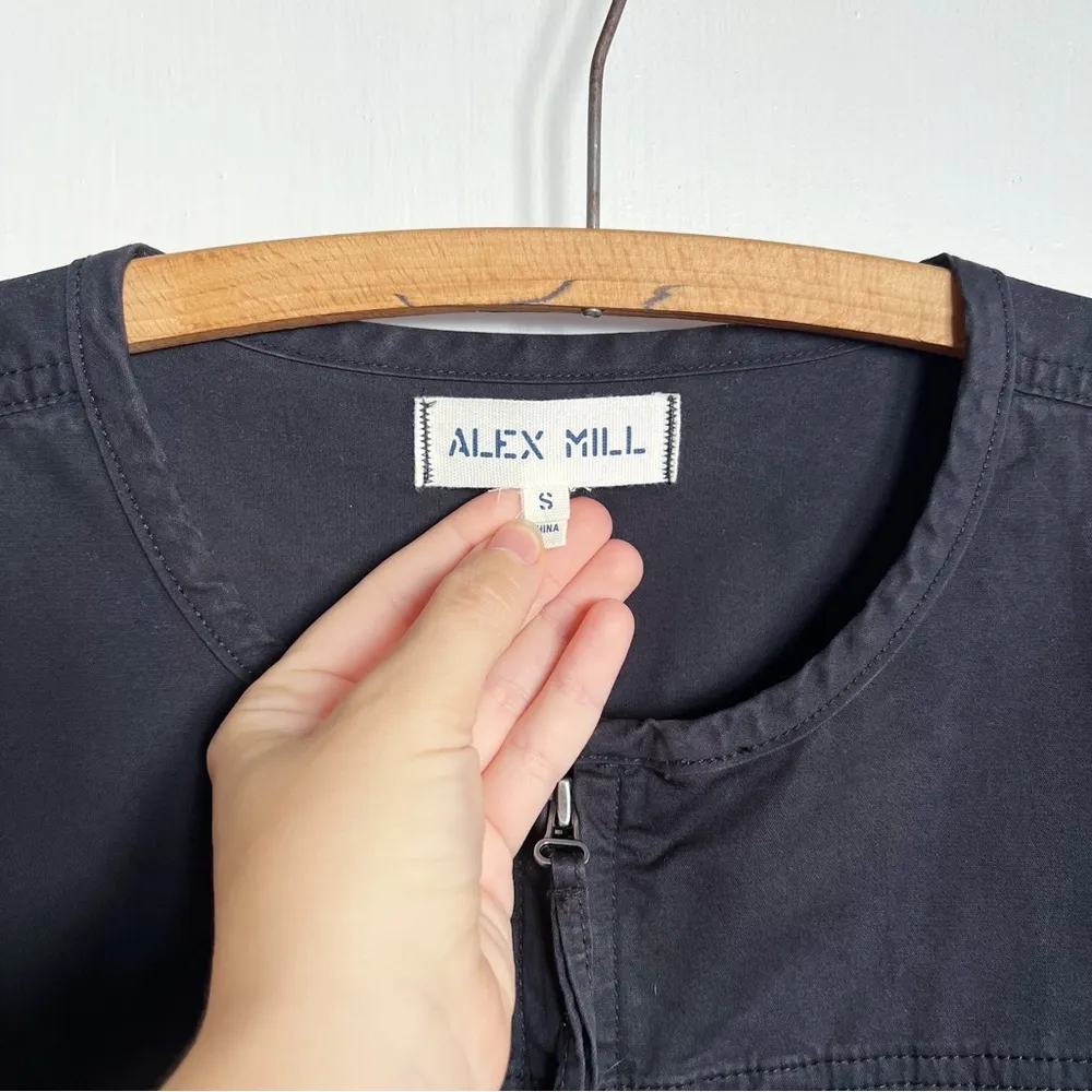 Alex Mill • Jo Belted Jumpsuit black twill utility boilersuit coverall tie waist - Image 5