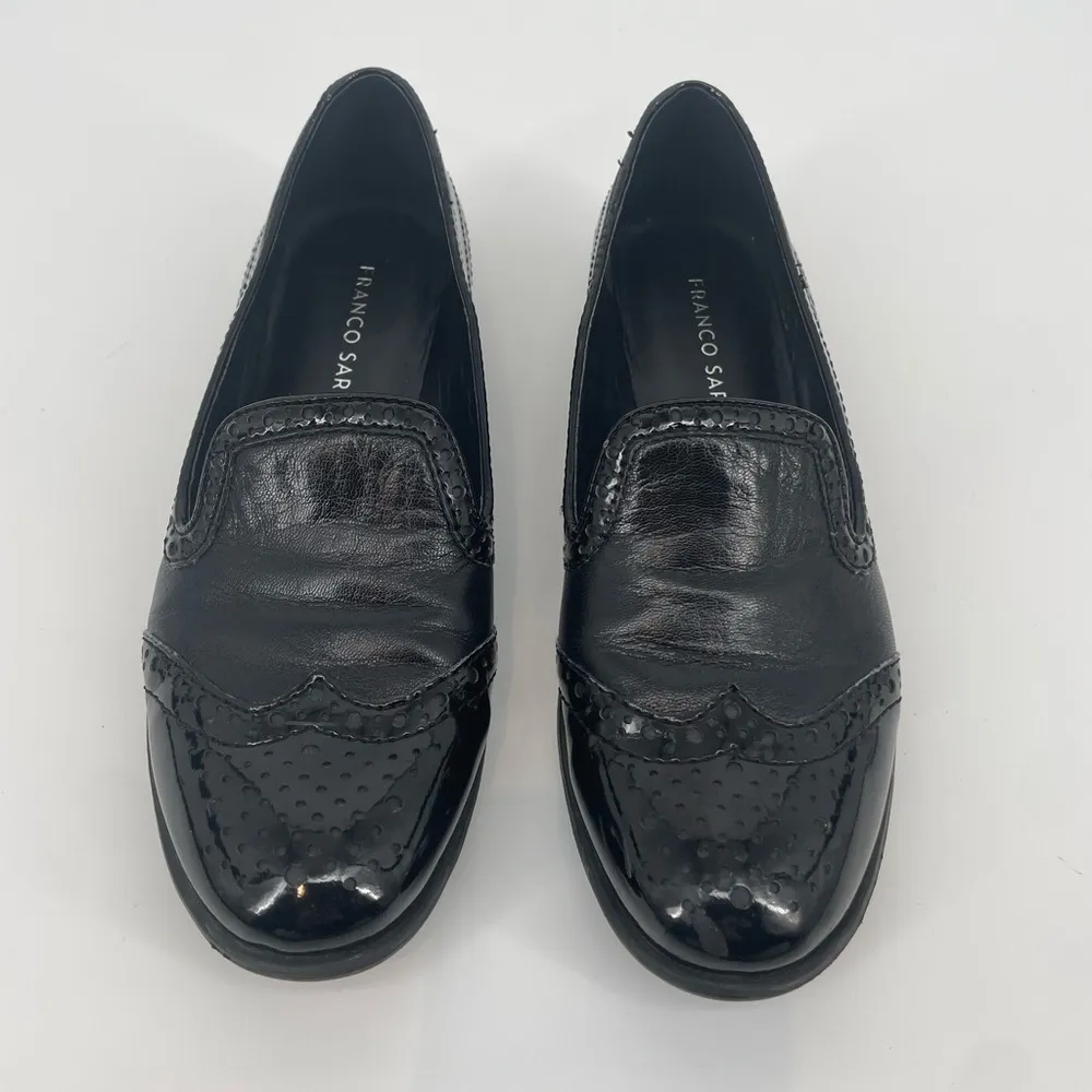 Franco Sarto Black Leather Loafers Size 6.5 - Image 2