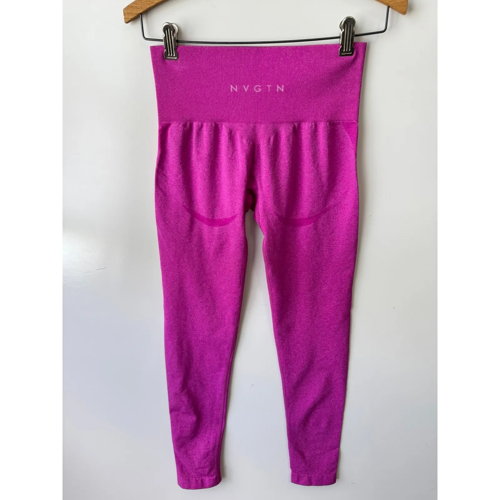 NVGTN Pink Seamless Leggings High Waist Tummy Control‎ Gym Fitness Purple S - Image 2