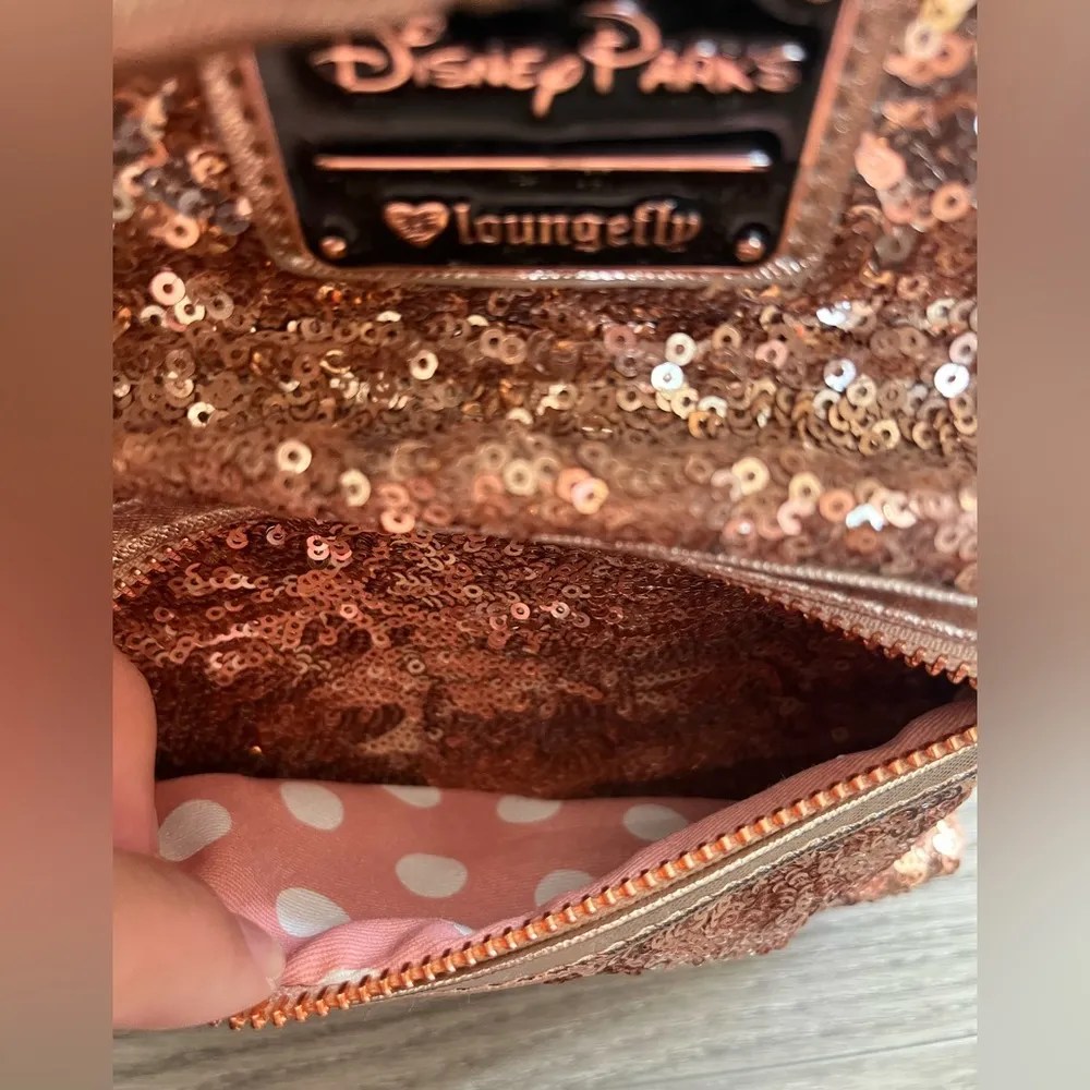 Lounge Fly NWT Minnie Mouse Sequin  Mini
Backpack Rose Gold Disney Parks - Image 8