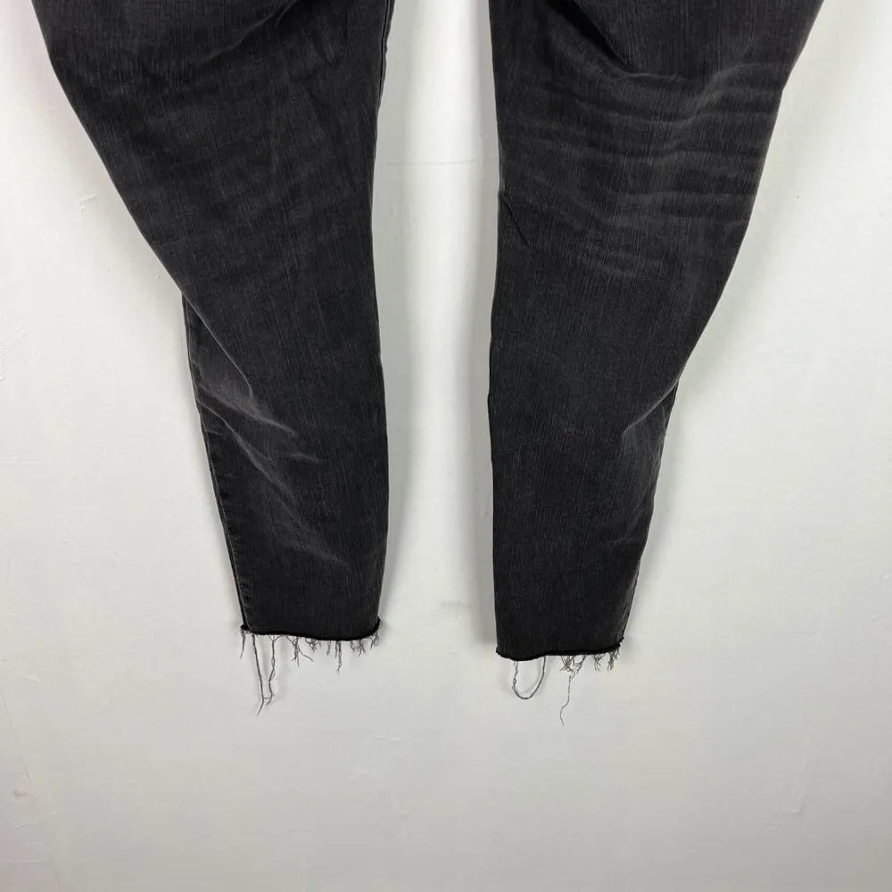 Madewell 9" High-Rise Skinny Jeans in Black Sea Raw Hem Plus Size 37 EUC T2555 - Image 8