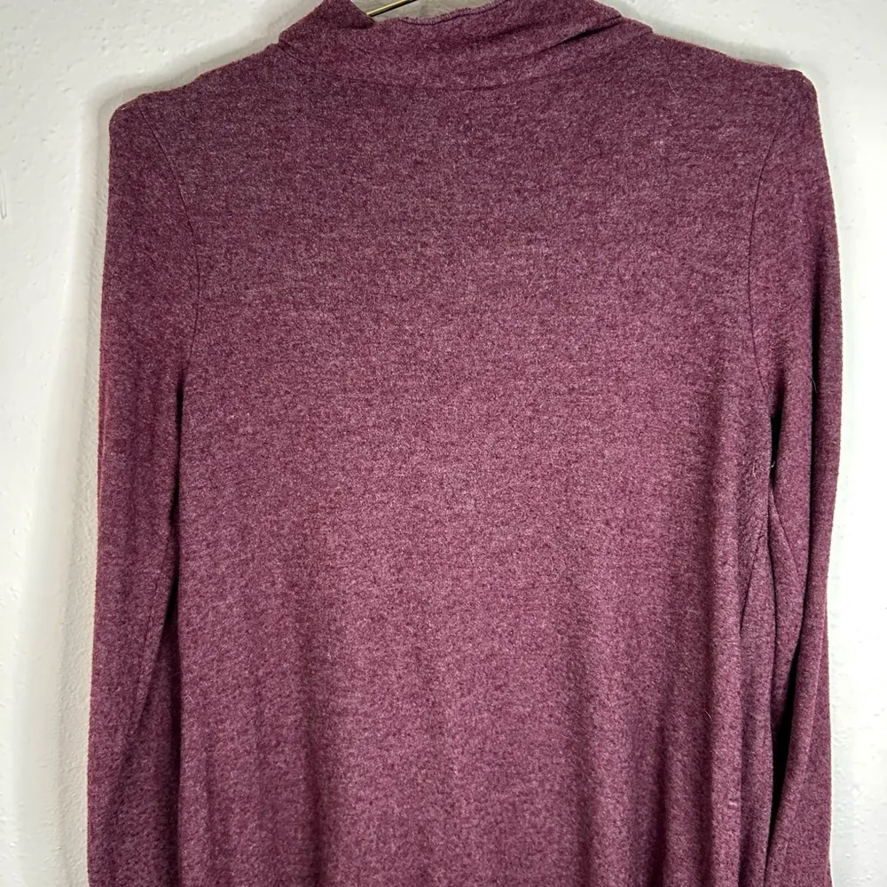 French Grey Women’s Large Burgundy Cowl Neck Button Sweater Dress 36” Length - Image 10