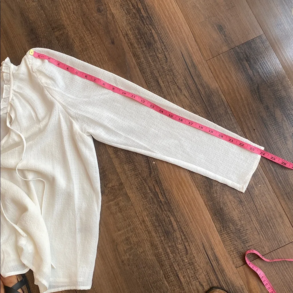 Calvin Klein White Ruffle Top - Image 9