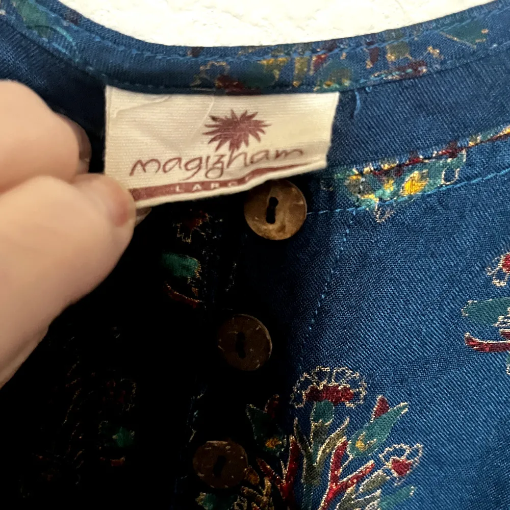 Magizham India sz Medium Chaaya Maxi Dress Teal green Romantic Boho Fairy - Image 5