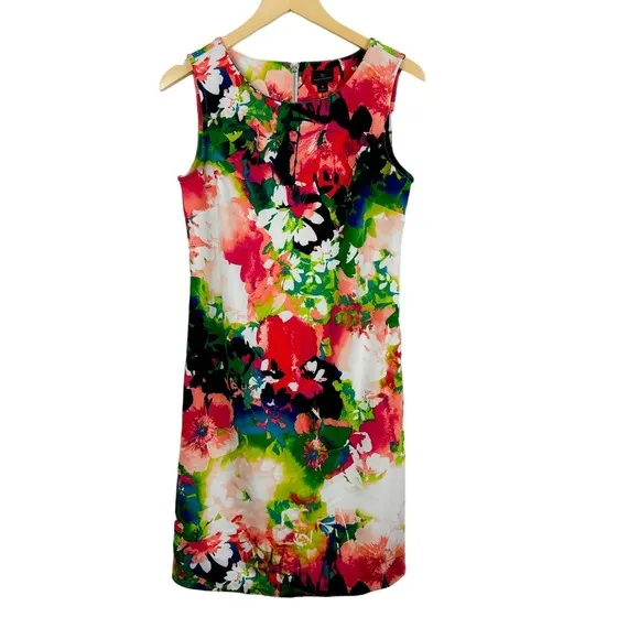 Worthington Sleeveless‎ Floral Print Shift Dress Size S - Image 2