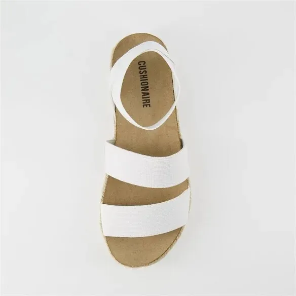 NWT CUSHIONAIRE Womens White Platform Mandy Cork Sole Espadrille Sandal Size 8W - Image 2