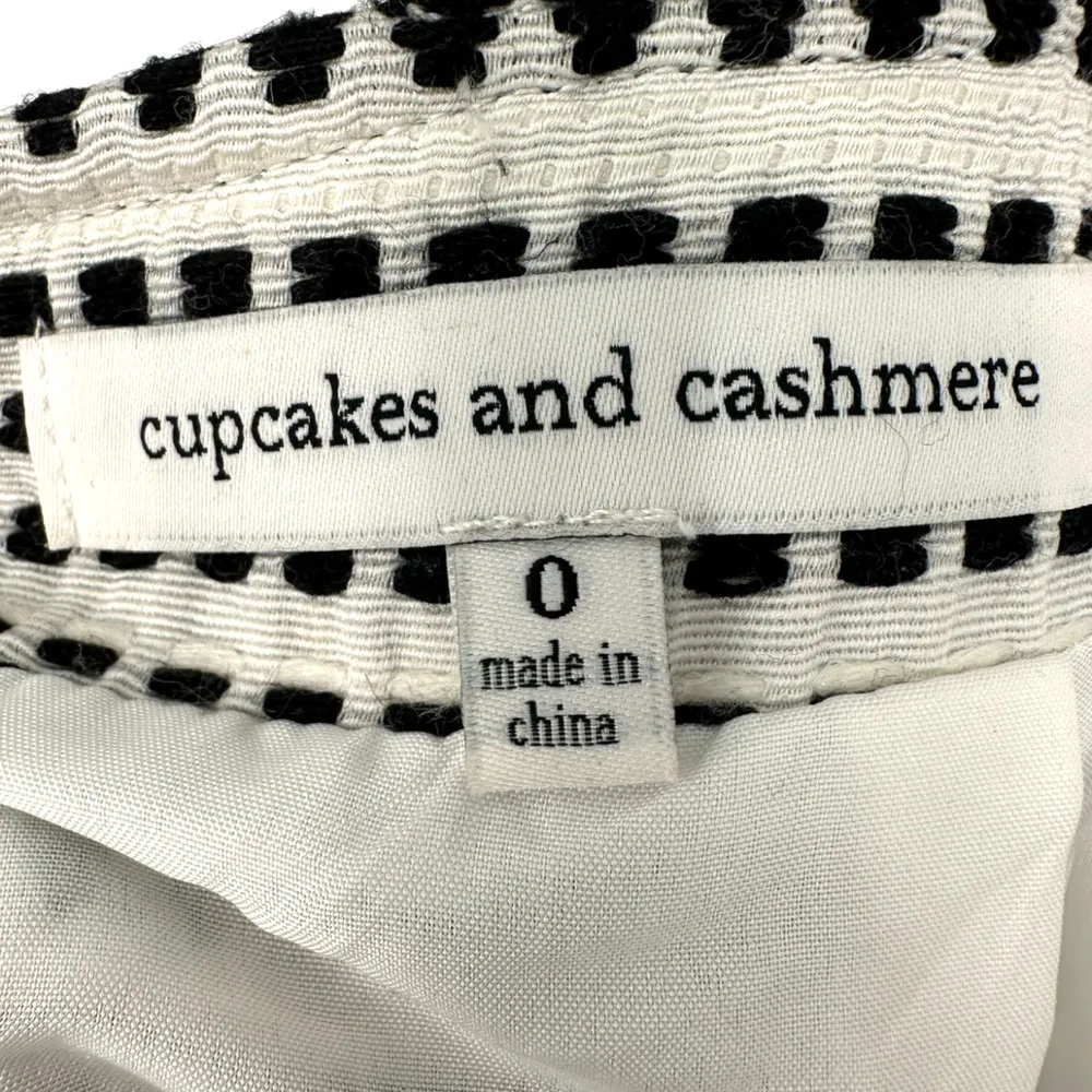 Cupcakes and Cashmere | Size 0 | Textured Lined Black and White Knit Skirt Skort - Image 8