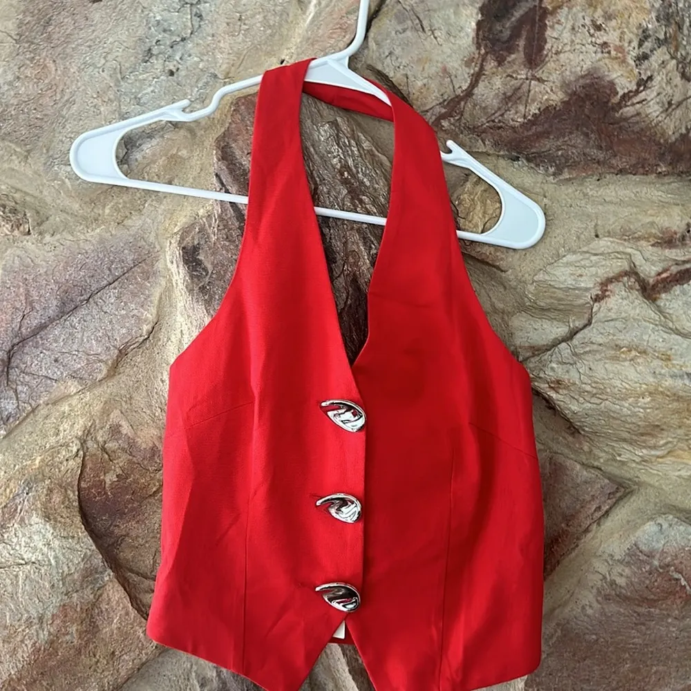 Commense Halter Button Top Shorts Set size xs Red - Image 2