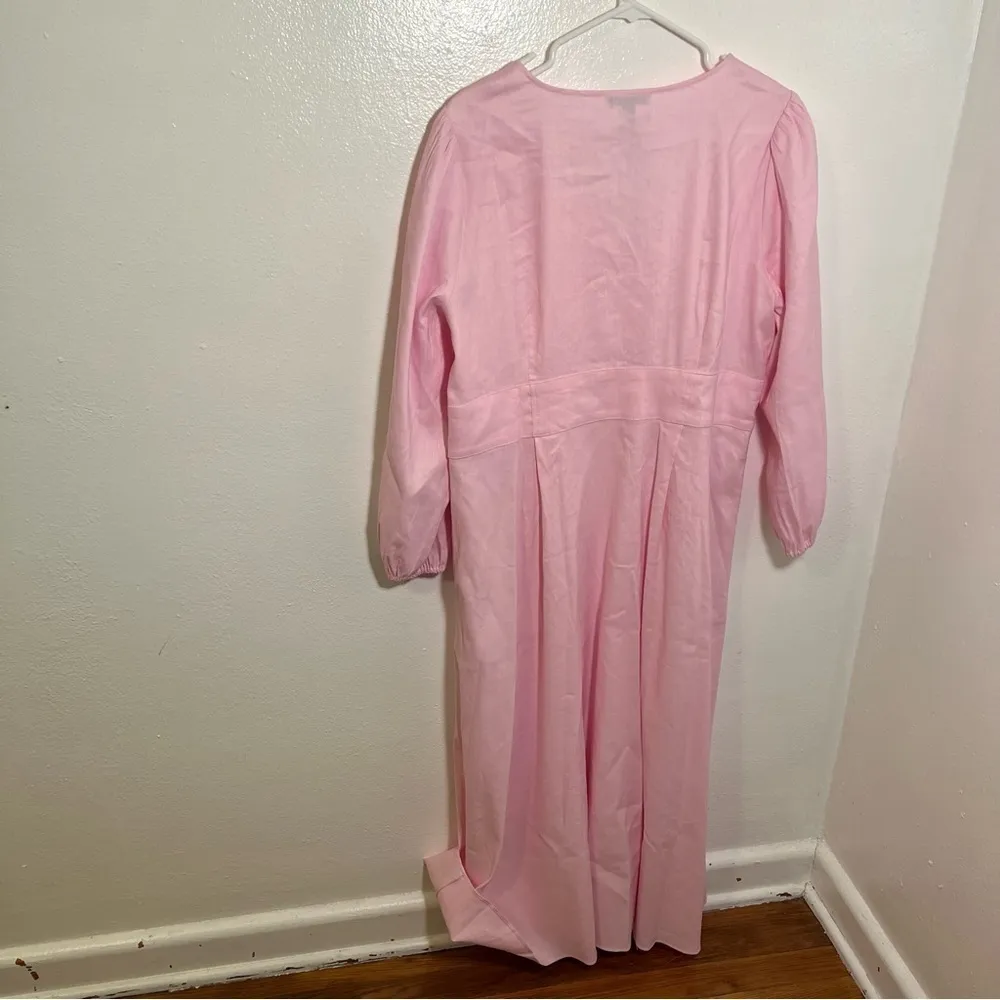 J. Crew Stretch Viscose-Blend Button-Front Midi Dress Light Pink 16 - Image 10