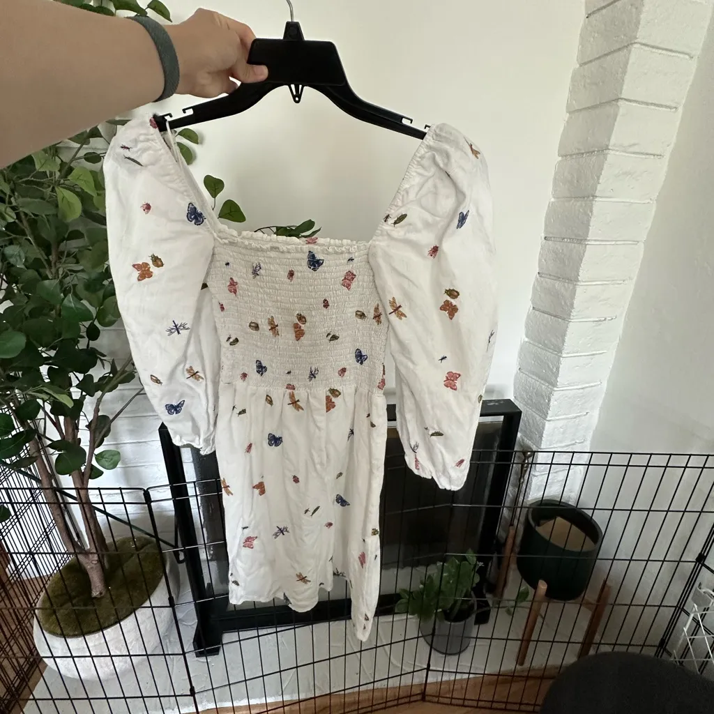 Reformation White Dress with Multicolor Floral Accents - Image 5