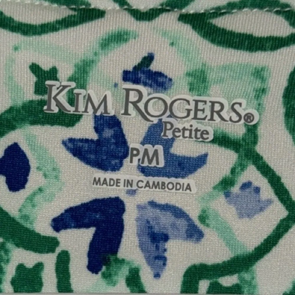 KIM ROGERS Sheath Dress w Layered Flutter Sleeve Green & Blue Women’s Medium M - Image 5