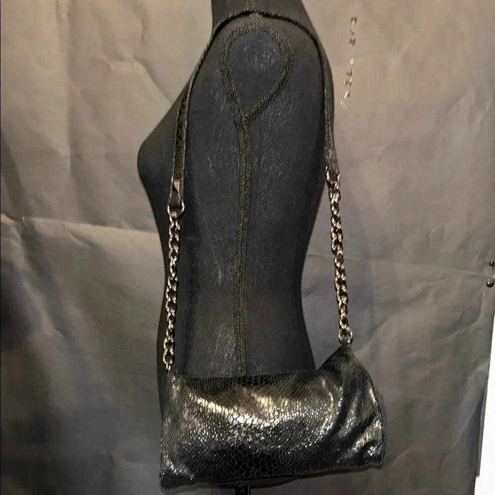 Kenneth Cole Reaction Black Faux Reptile Shoulder Bag - Image 2