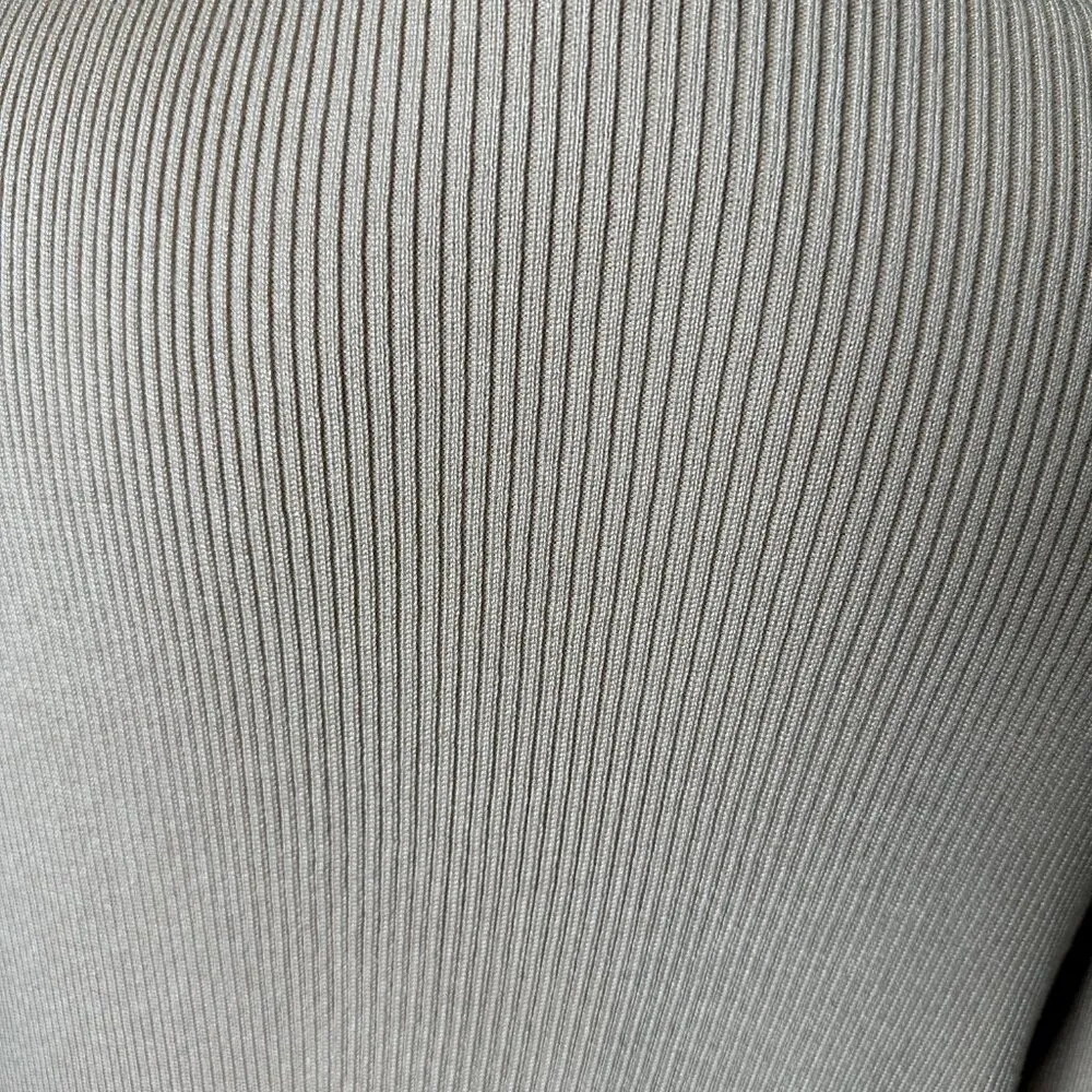 CABLE & GAUGE Ribbed Knit Sweater Set Scalloped Tank Top & Cardigan - size Large - Image 6