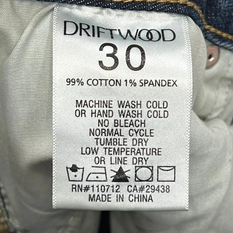 Driftwood Womens Stella Jeans 30 NWT Dark Wash Straight Leg Cotton Casual - Image 9