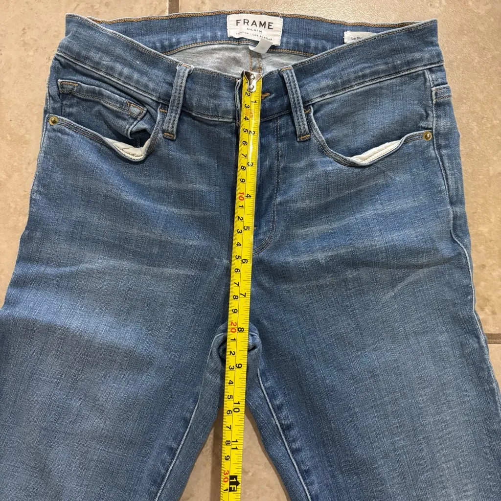 Frame Denim Jeans Size 26 Le Skinny De Jeanne Woodley Stretch Medium Wash Blue - Image 8