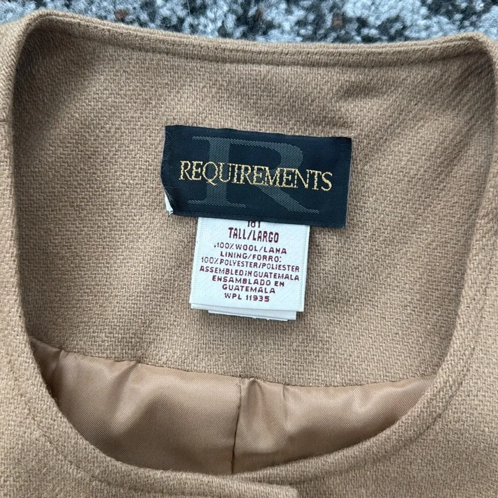 Vintage Requirements Wool Blazer Tan 18T - Image 2
