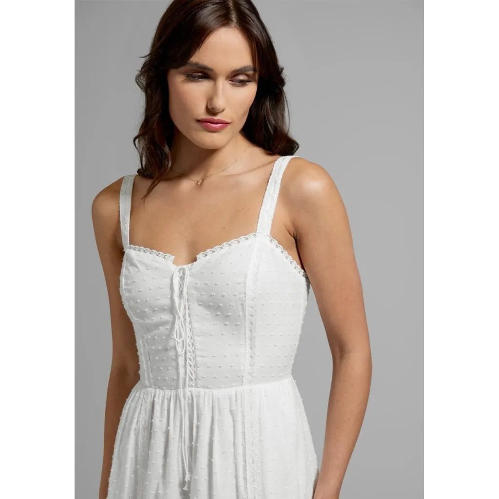 NWT GUNNE SAX for ModCloth Sunset Corselette Midi in Ivory Swiss Dot Dress 2X - Image 11