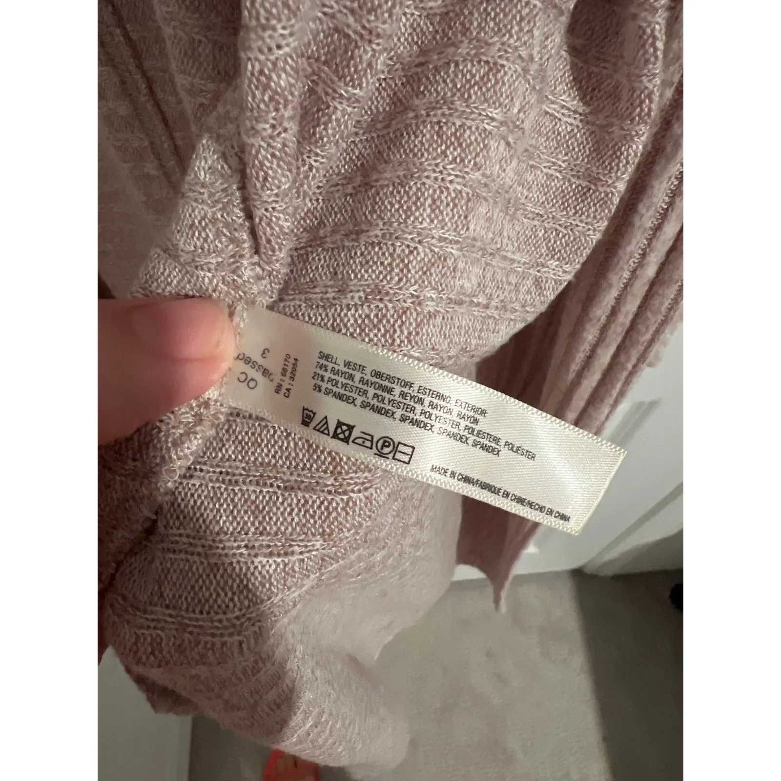 Saturday/Sunday by Anthropologie Ribbed Long Cardigan M Beige/Pink Undertone - Image 5