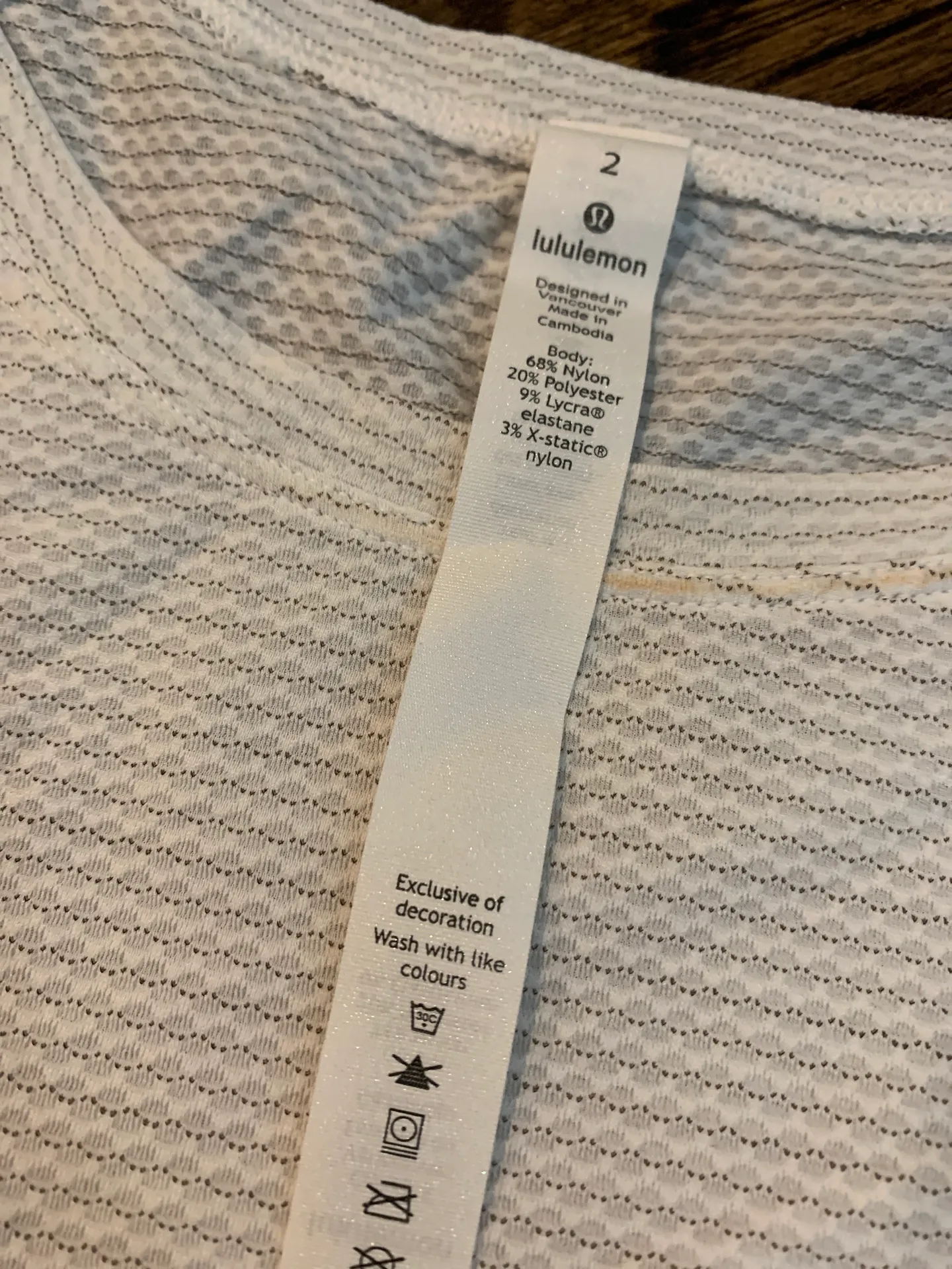 Lululemon Open Back Short Sleeve White Top - Image 3