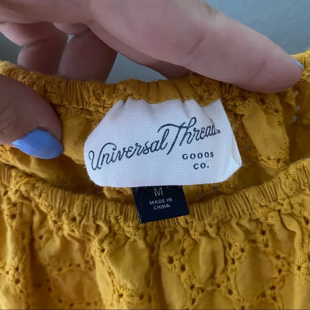 Universal Threads Universal Thread Off The Shoulder Blouse Yellow Sz Medium - Image 2
