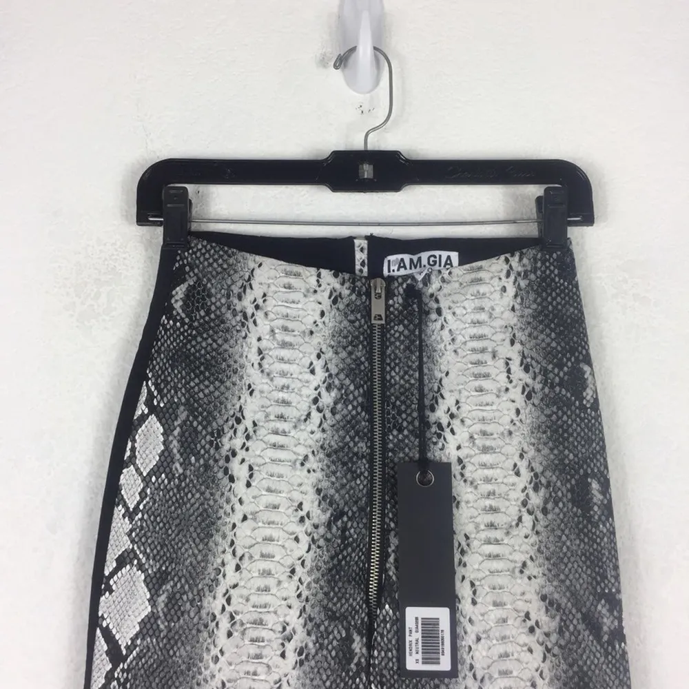 NWT I.AM.GIA Hendrix Faux Leather Snakeskin Zipper Trouser Pants XS - Image 4