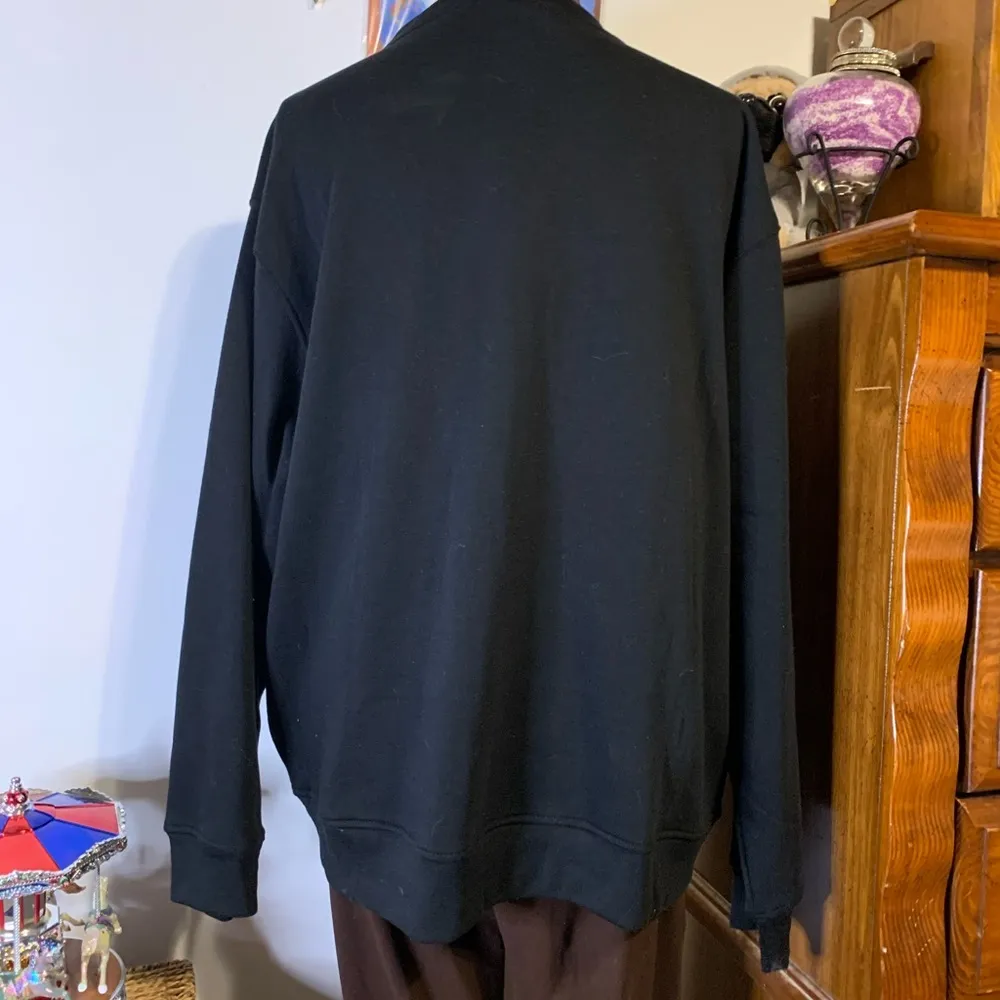 Bonnie Evans Black Embroidered Sweatshirt Size 2X - Image 4