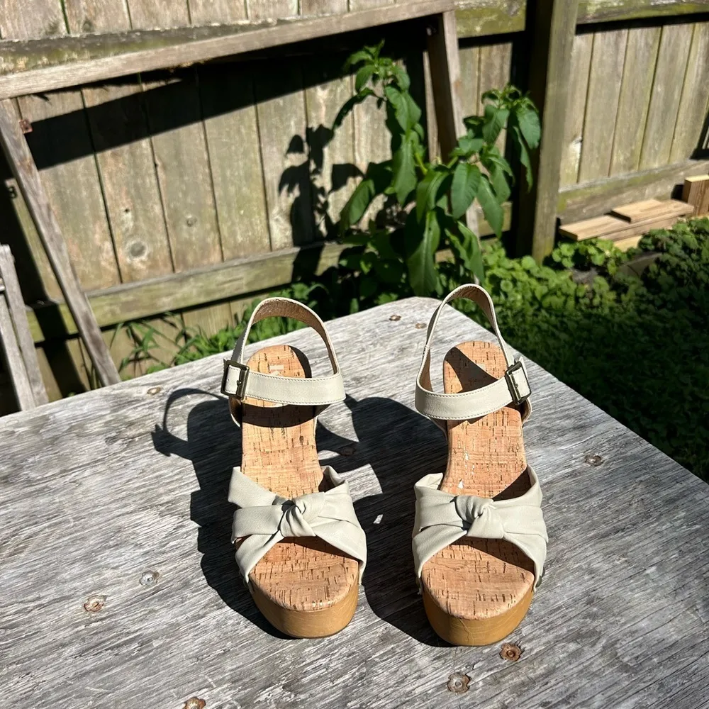 Korks Women's Dawson Wedge Platform‎ Sandals Off White Size 9 - Image 8
