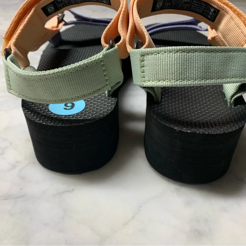 Teva Flatform Universal Womens Multicolor Sherbet Platform Wedge Sandals Size 6 - Image 6