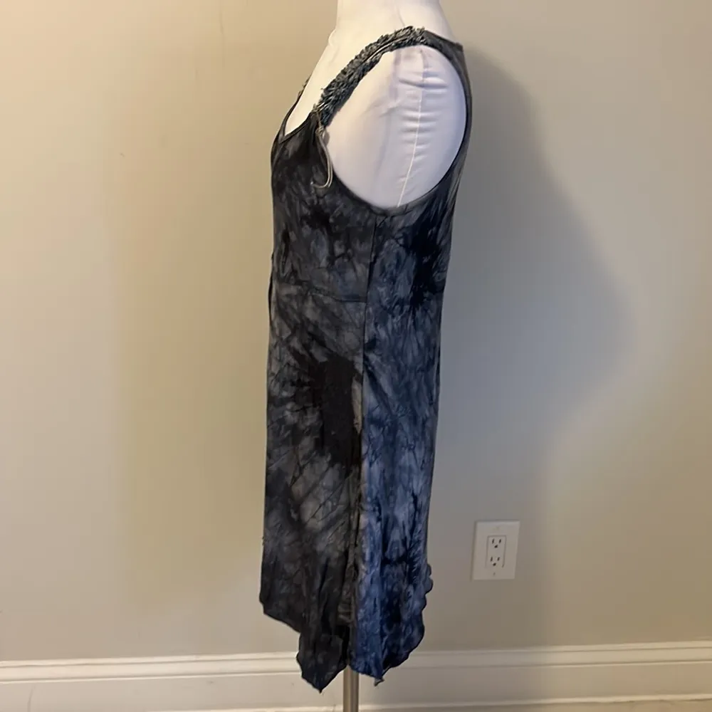 Snoskins Blue Tie Dye Sharkbite Hem Dress Size M - Image 3