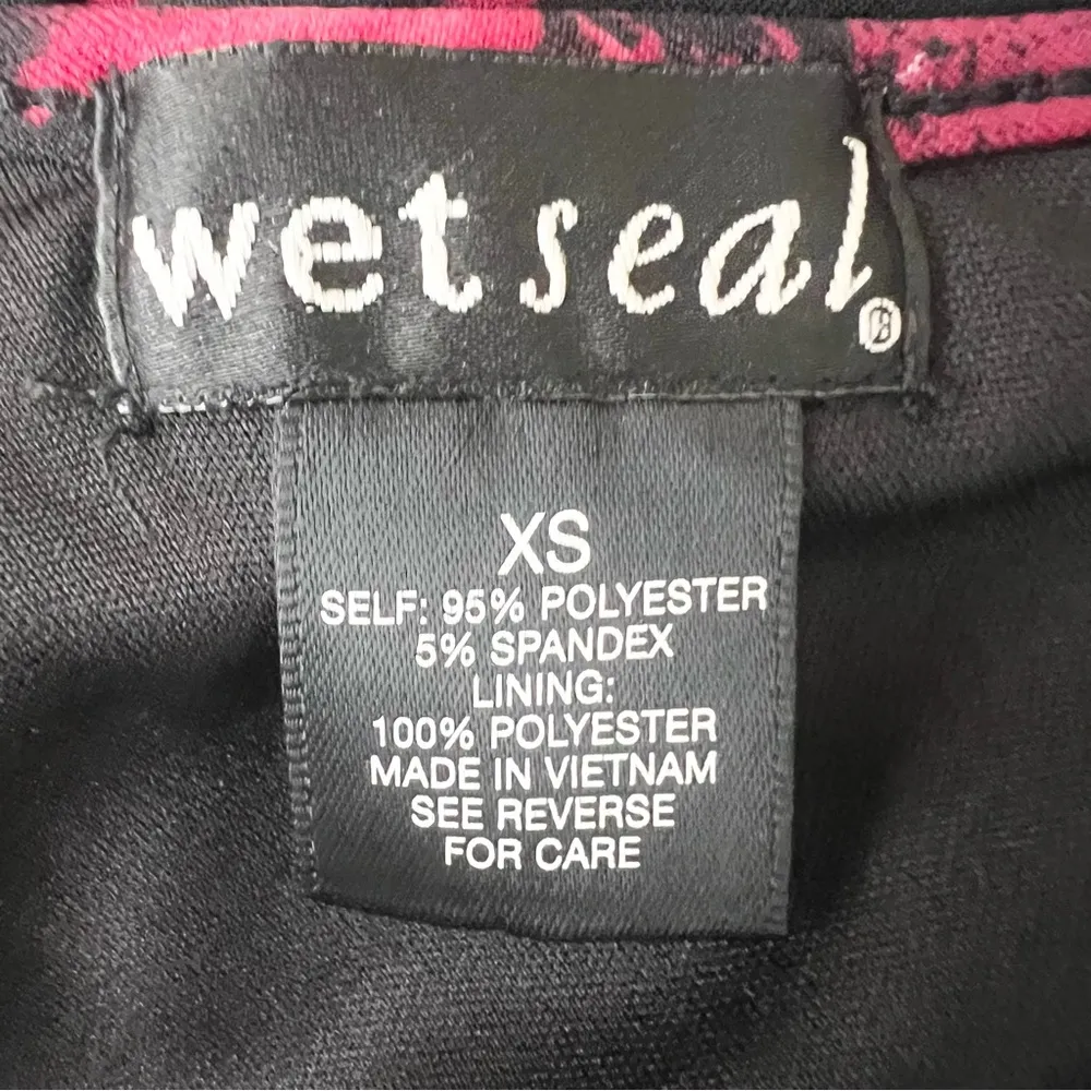 Vintage Y2K Black & Pink Floral One-Shoulder Ruched Side Top Size XS Wet Seal - Image 8