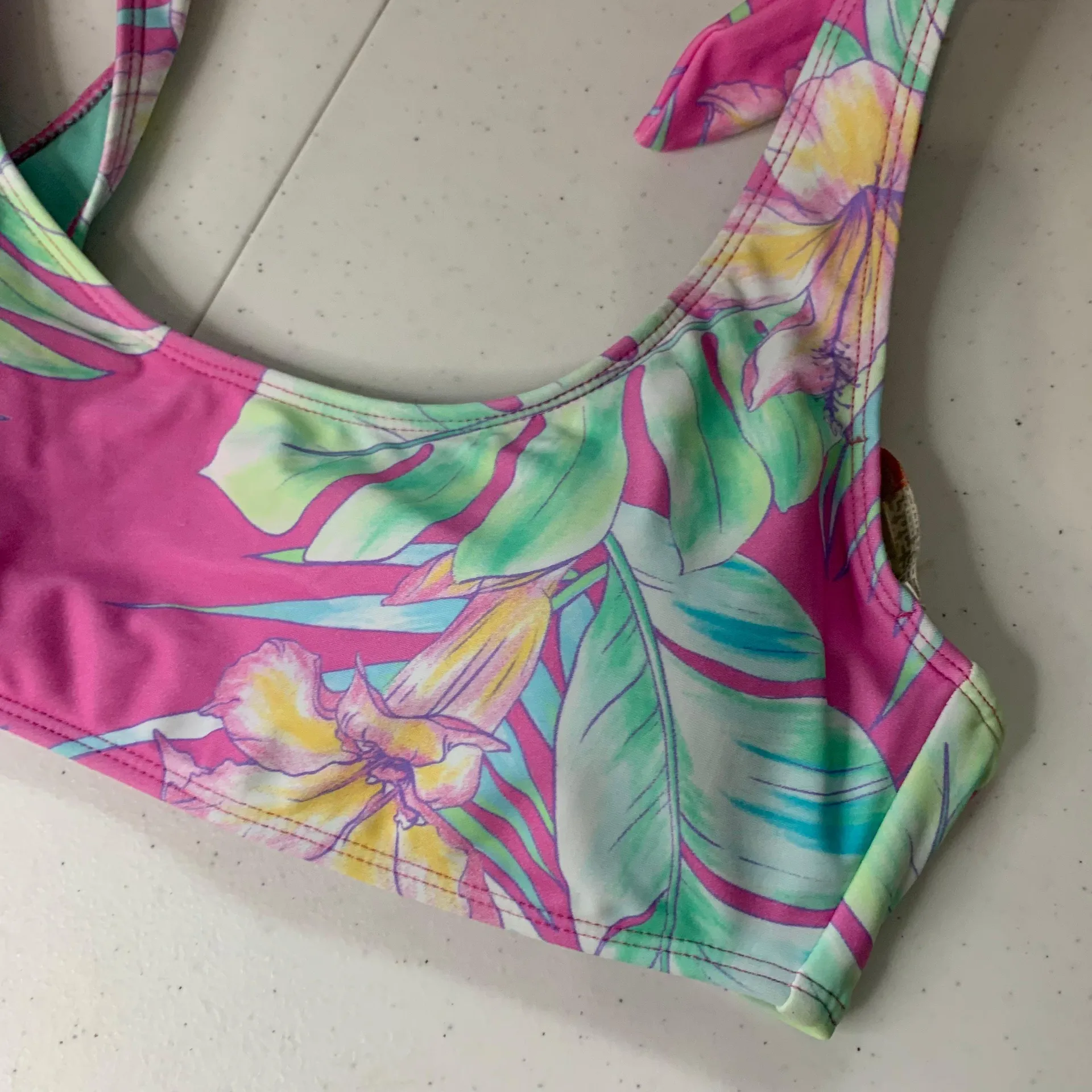 GB Purple Tropical Bikini Top Medium - Image 2