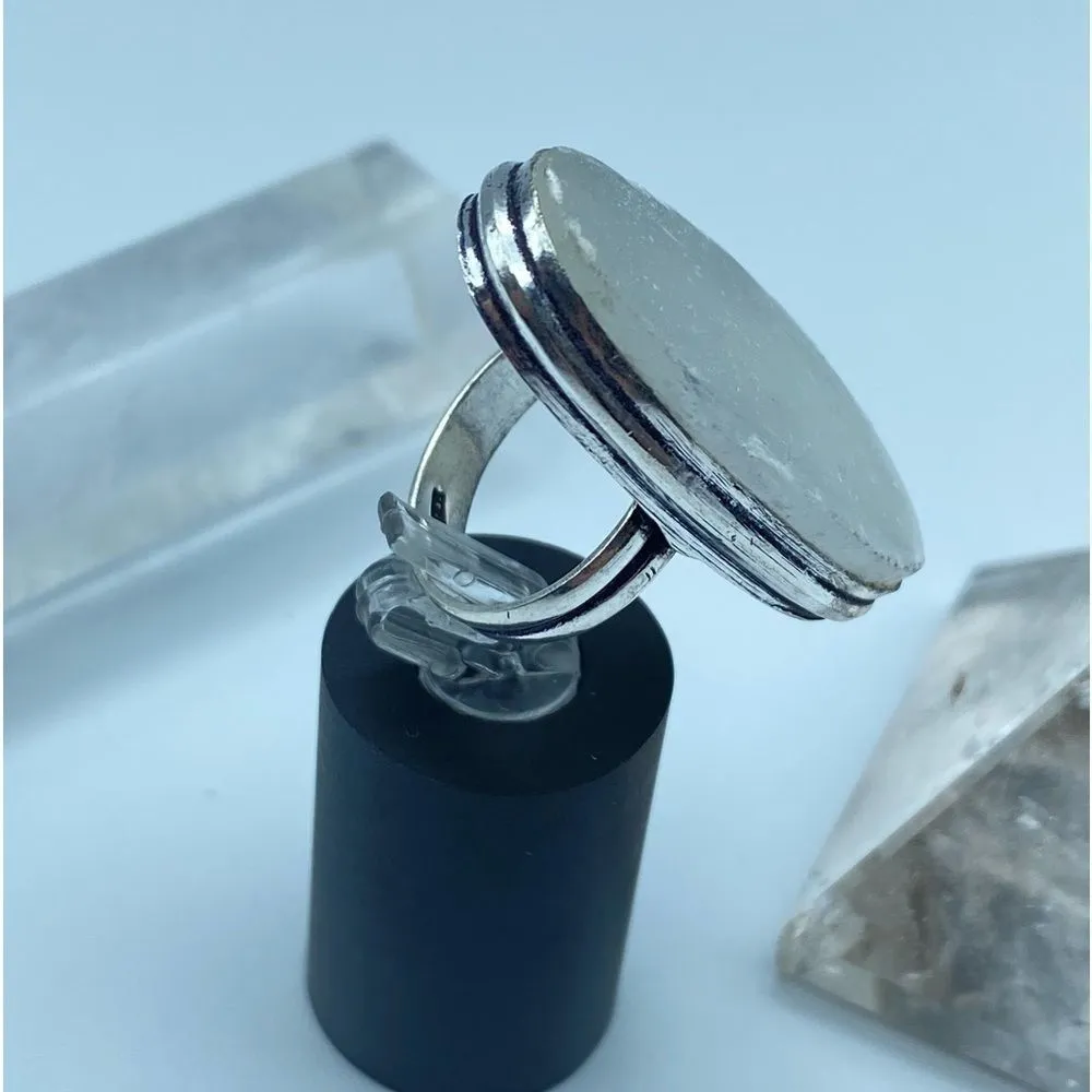 Selenite Sterling Silver Ring Size 5.5 - Image 7
