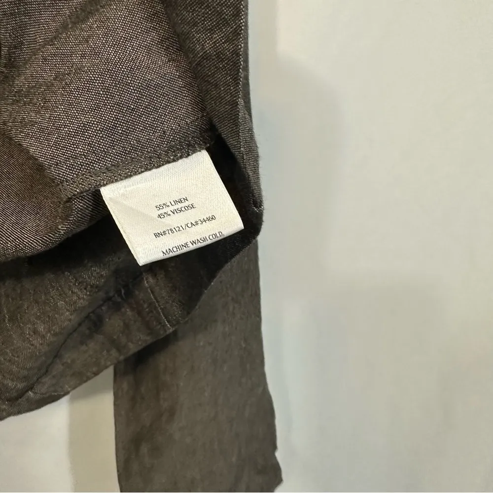 Eileen Fisher Long Sleeve Linen Lagenlook Tie Front Cardigan - Image 7