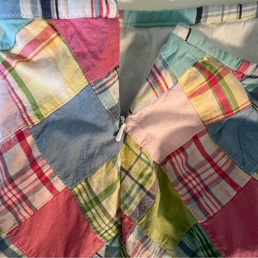 Brooks Brothers Madras Plaid Patchwork Skirt Size 8 Preppy Old Money Coastal - Image 5