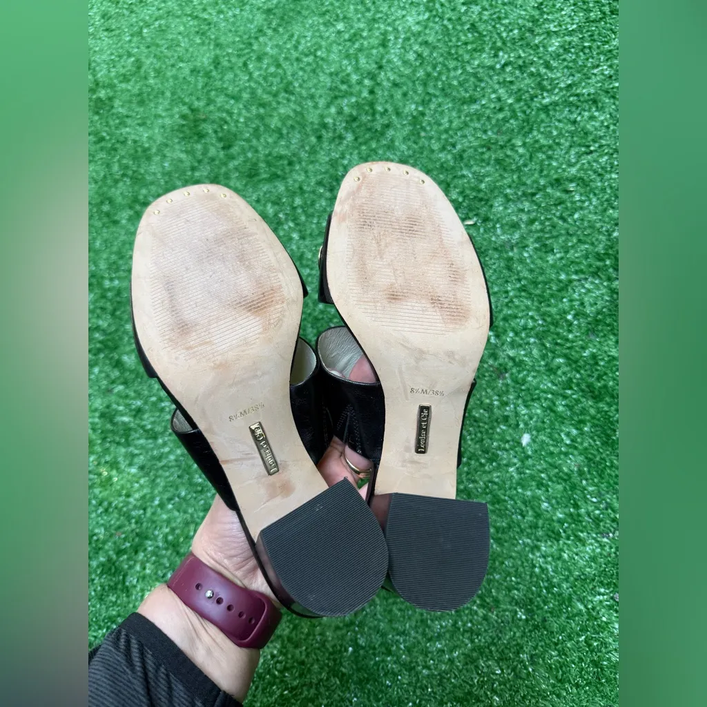 Louise et Cie Women's Kamea Grommet Embellished Black Sandals Size 8.5 - Image 8