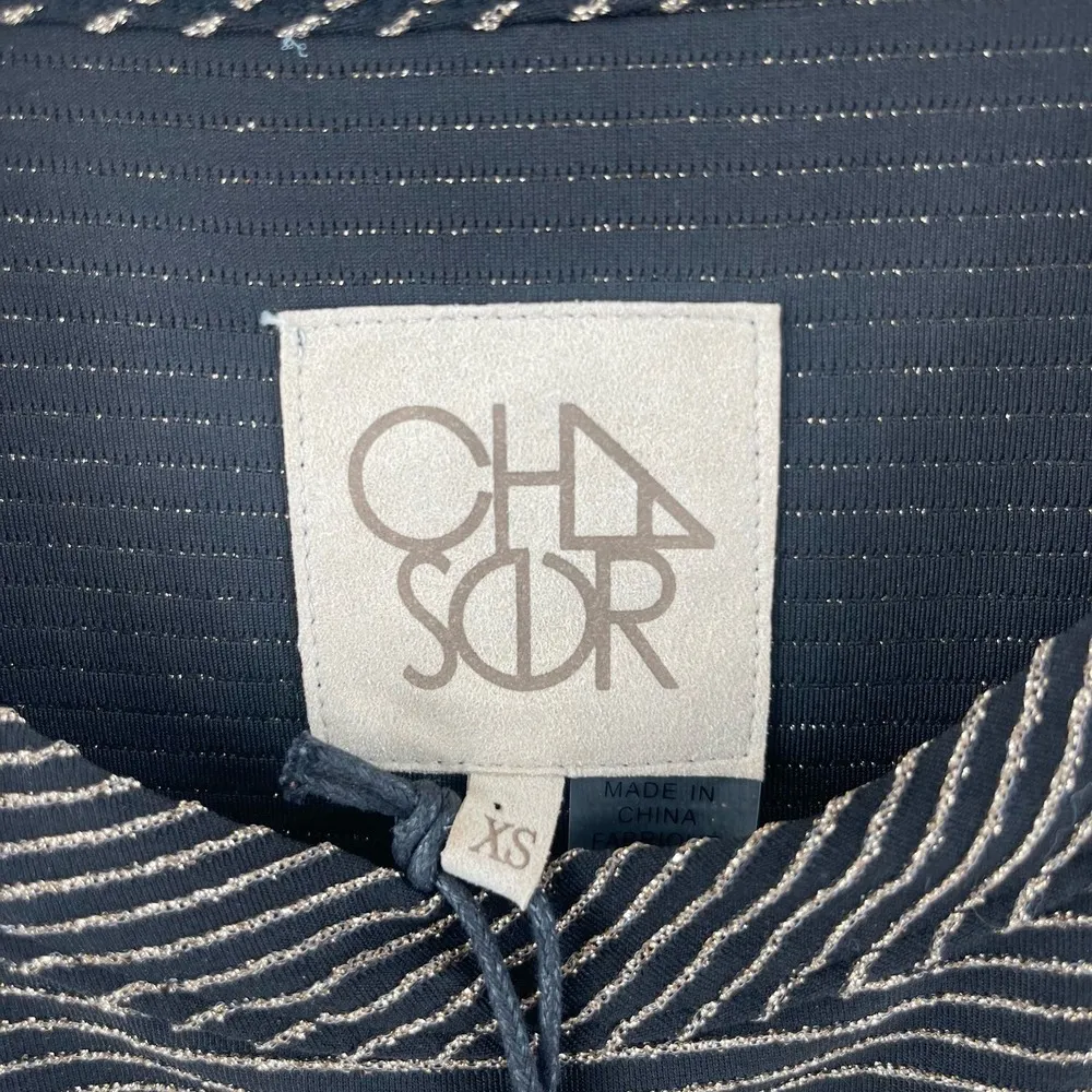 CHASER Tank Size Extra Small NWT Black Gold Stripe Metallic Going Out Evening - Image 4