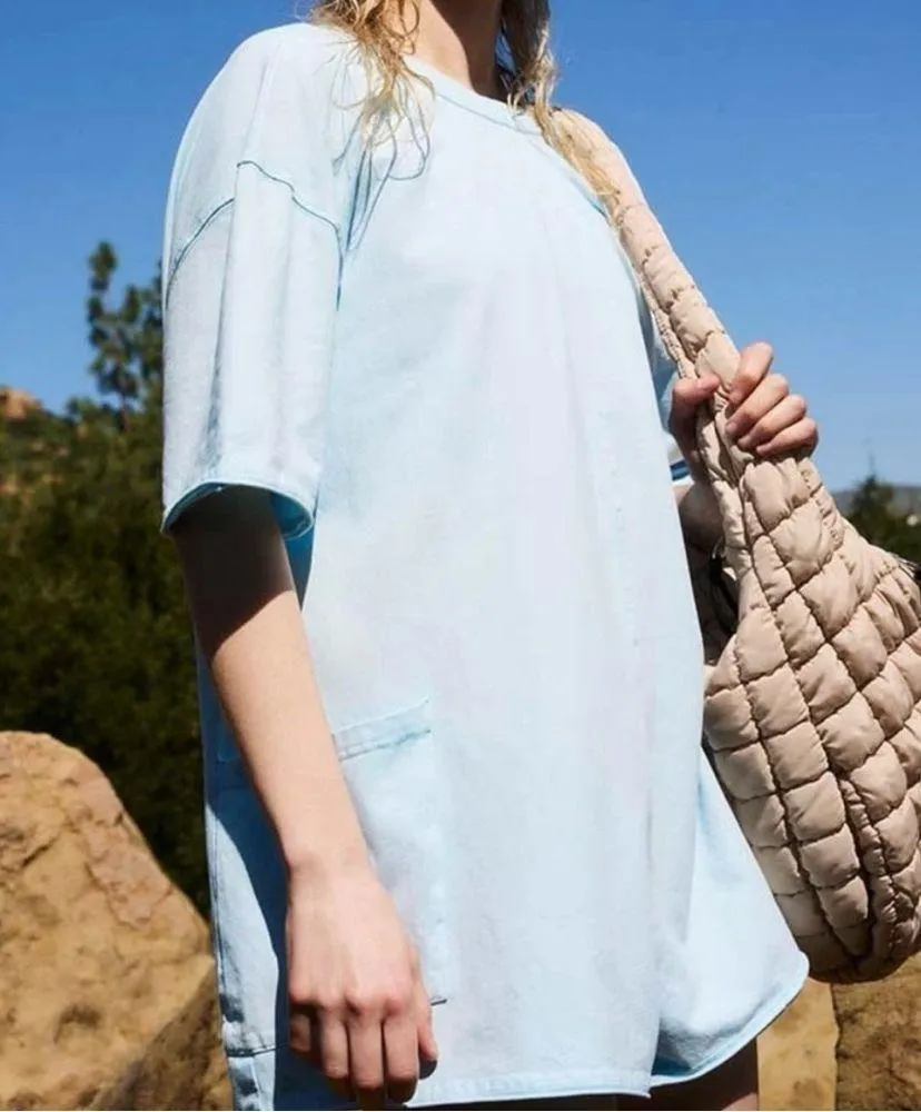 FP Movement by Free People Boardwalk Blue Hot Shot Tee Romper Size Medium NWT! - Image 2