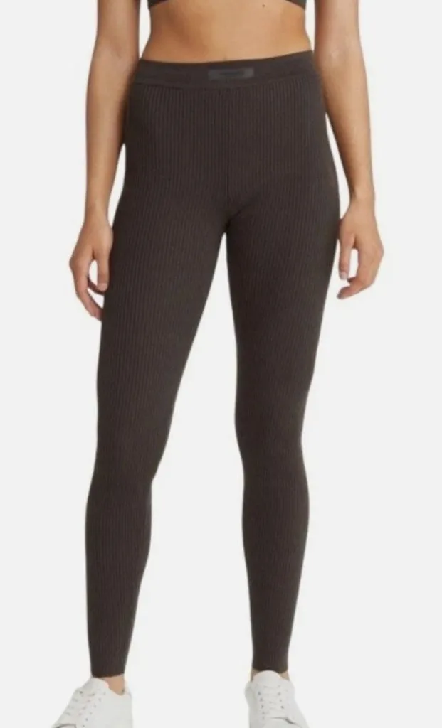 Fear of God Essentials Ribbed Brown Leggings Knit Size M - Image 1