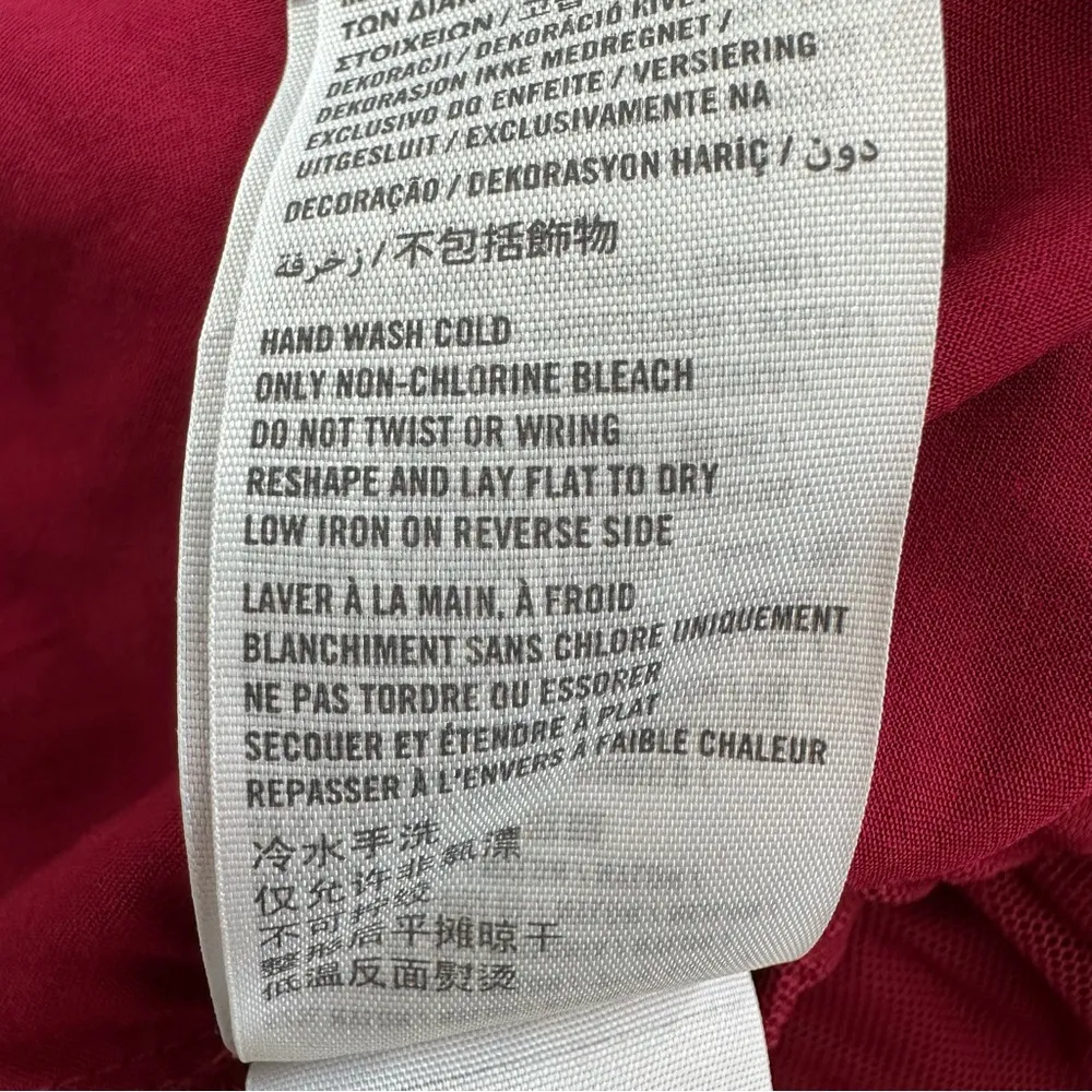 Hollister Dark Red Maroon Lace Overlay Swingy Mini Skirt Size M - Image 11