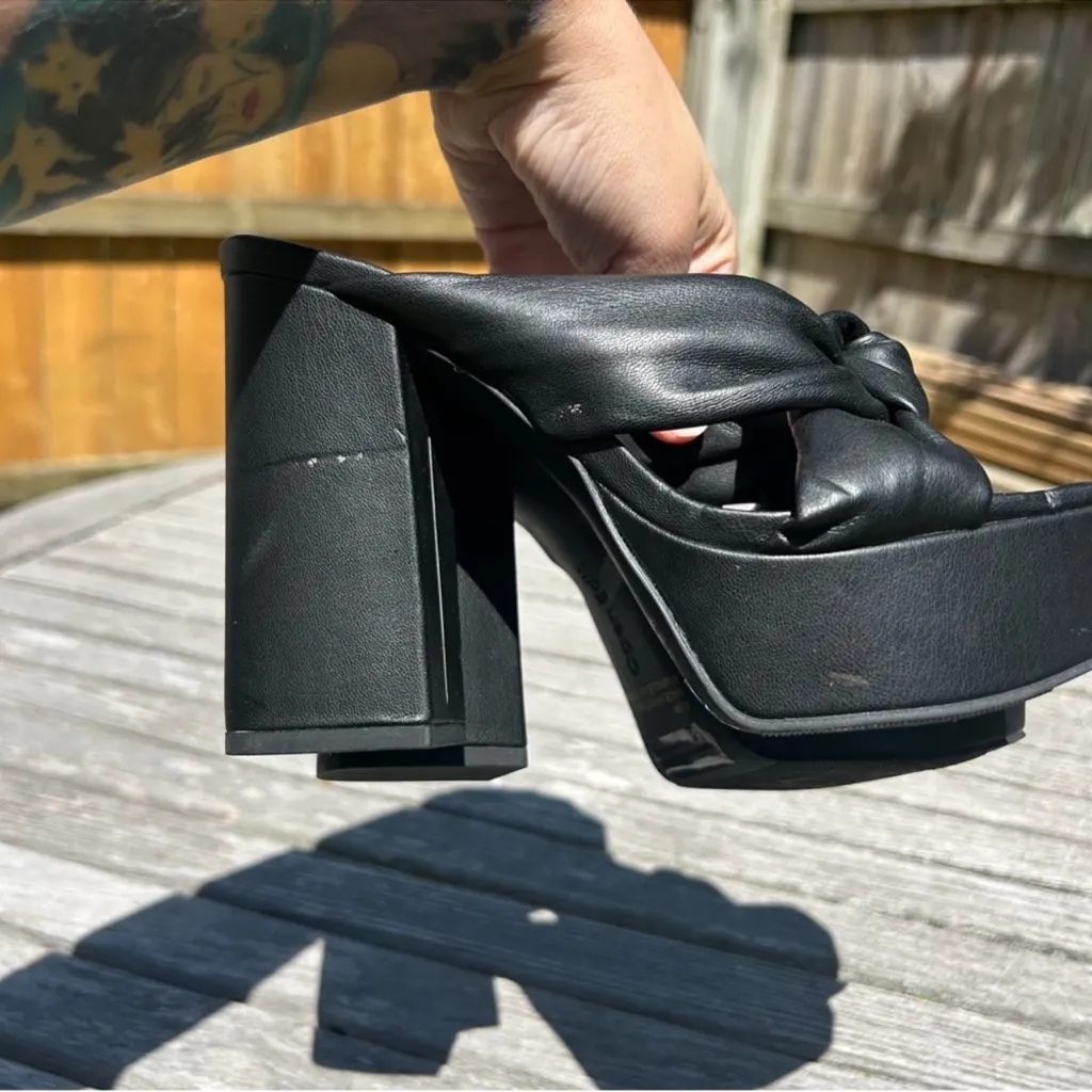 Open‎ Edit Kaia Knot Platform Sandals in black size 6.5 fall baddie alt summer - Image 6