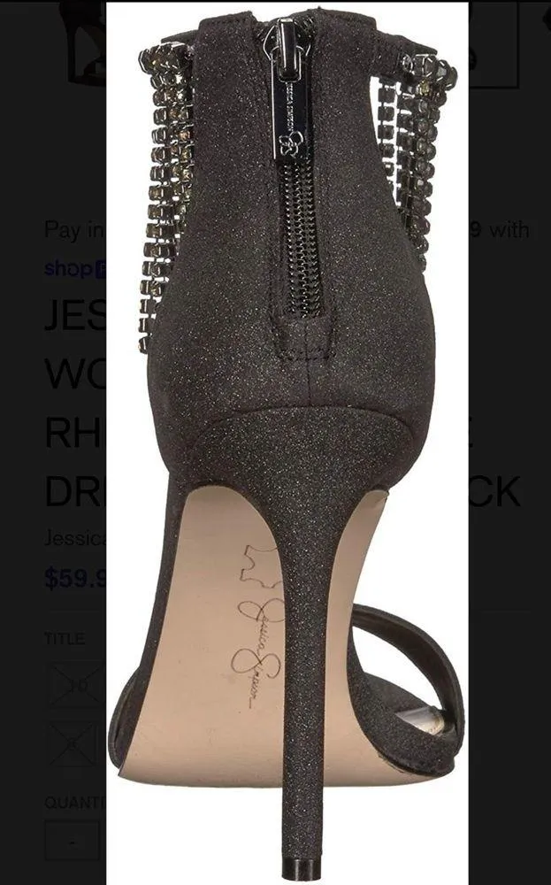 Jessica Simpson rhinestone fringe heels - Image 3