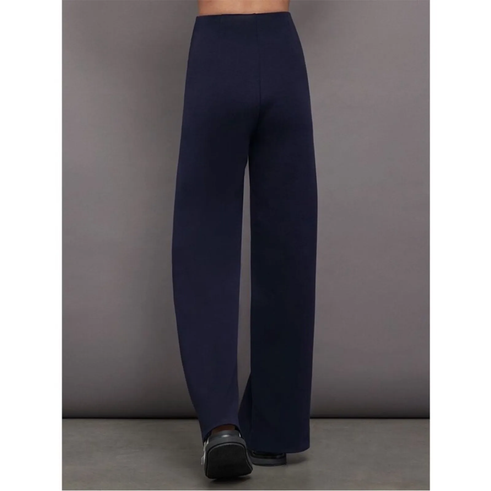 NWT Carbon38 Navy High Waisted Scuba Pant Wide Leg Front Seam Pull On Size XL Blue - Image 3