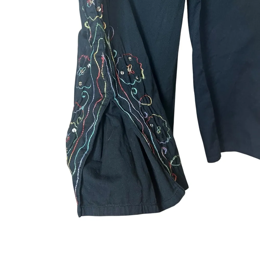 Original Anthony Black Sequin Pants Art to Wear Wide Leg Boxy Sequin Size Small - Image 4