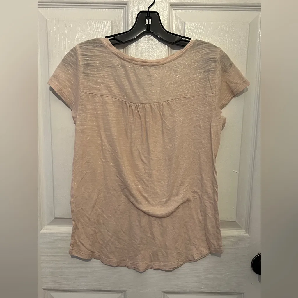 BANANA REPUBLIC Women’s Light Pink Scoop Neck Short Sleeve Malibu Tee Size S - Image 2