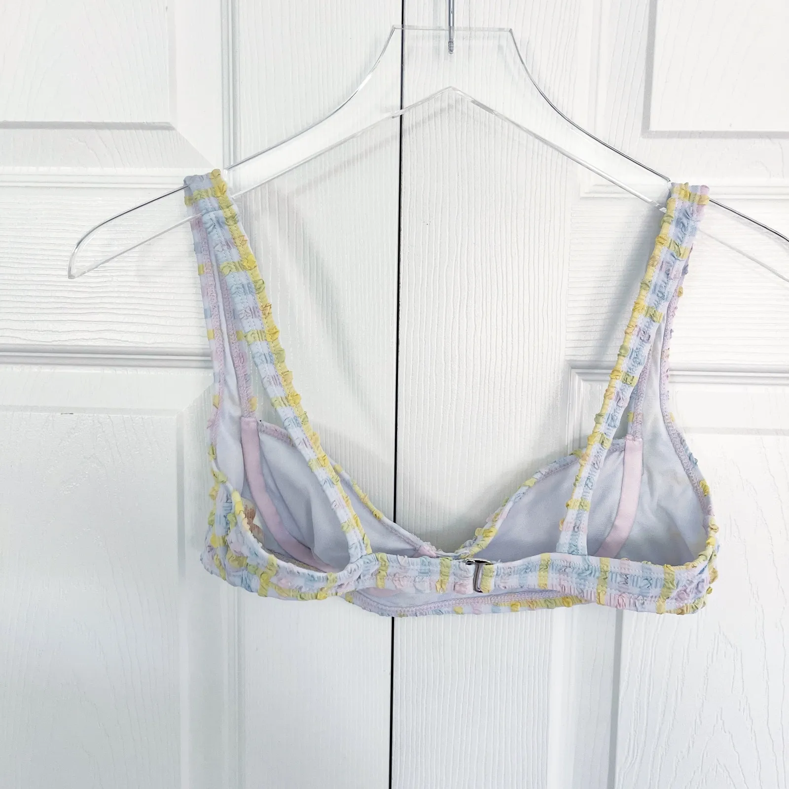 GB Gianni Bini Pink Crush Gingham Balconette Bikini Top - Image 5