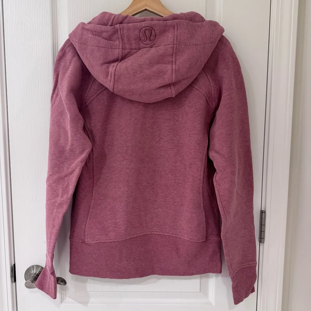Lululemon Scuba Hoodie *Light Cotton Fleece Heathered Cherry Tint Size 10 - Image 4